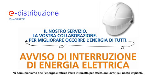 Avviso di interruzione  di energia elettrica